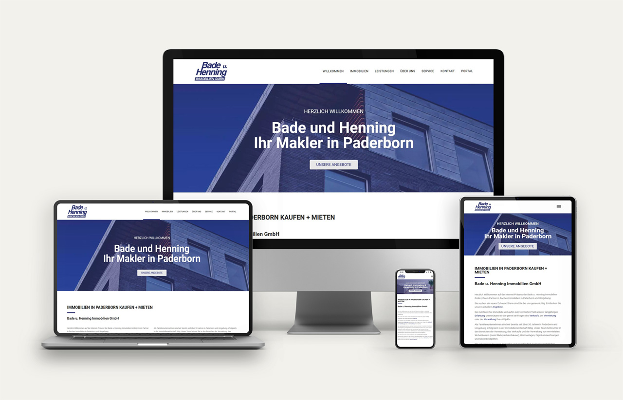 Bade & Henning Immobilien – Webdesign Referenz peer04