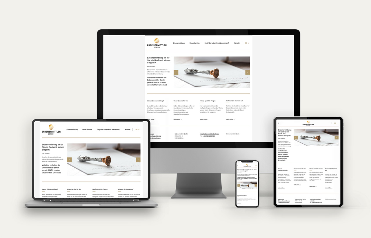 Erbenermittler Berlin – Webdesign Referenz peer04